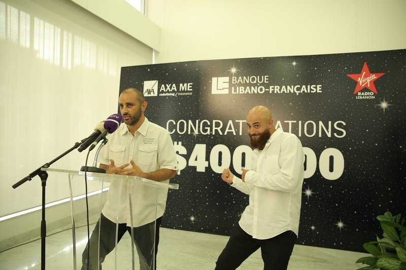 400,000$ winner thanks to BLF, AXA ME and Virgin Radio Lebanon. 
